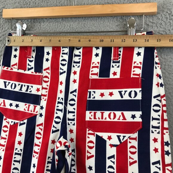 Rare vintage 1970s “vote” pop art novelty print mod hippie size waist 14.5 inche - Picture 5 of 10
